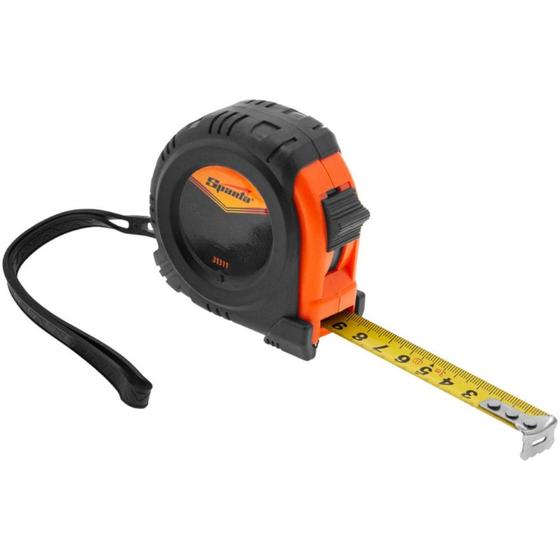 Imagem de Trena emborrachada com fita de aço 16 mm x 3 m com trava - 3131155 - Sparta