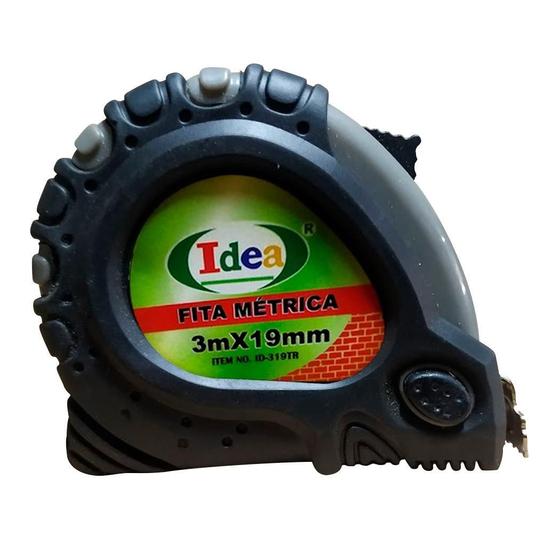 Imagem de Trena Fita Métrica 3 Metros X 19 Mm Com Trava Emborrachada.