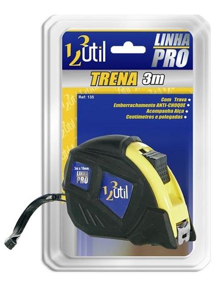 Imagem de Trena Manual Emborrachada 3 Metros x 16mm trava dupla