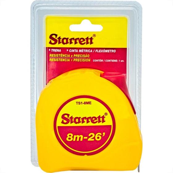Imagem de Trena Starrett Amarela Com Trava 8Mx26Mm - K-Ts1-8Me-S