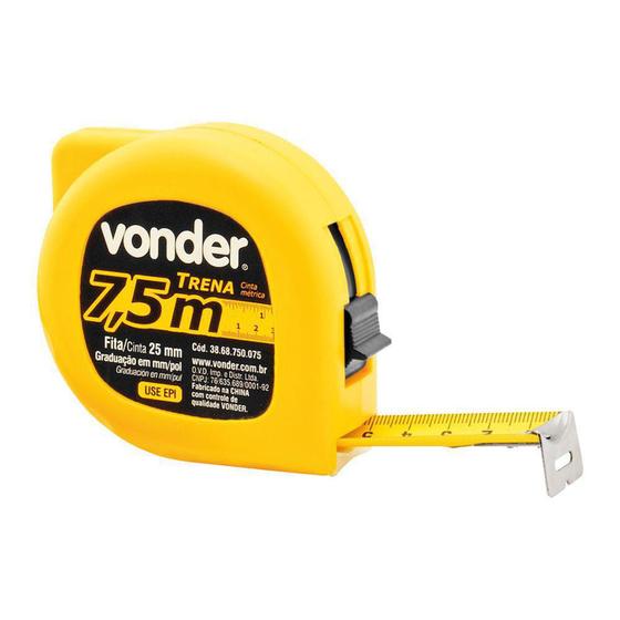 Imagem de Trena Vonder ACO 7,5M X 25MM Economica