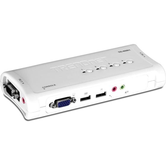 Imagem de Trendnet Chaveador Kvm (teclado+video+mouse) Usb Com 4 Portas, Com Áudio E 4x Cabos Kvm Inclusos Tk-409k