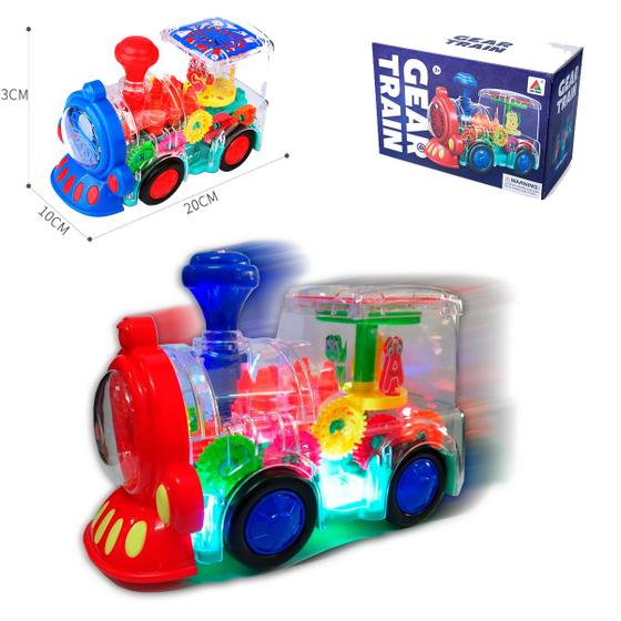 Trenzinho Brinquedo Criança Trem Bate Volta 360º Som Luzes - Gear Train ...