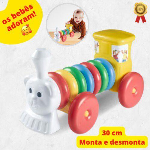 Imagem de Trenzinho Brinquedo Monta Desmonta Trem Locomotiva Infantil