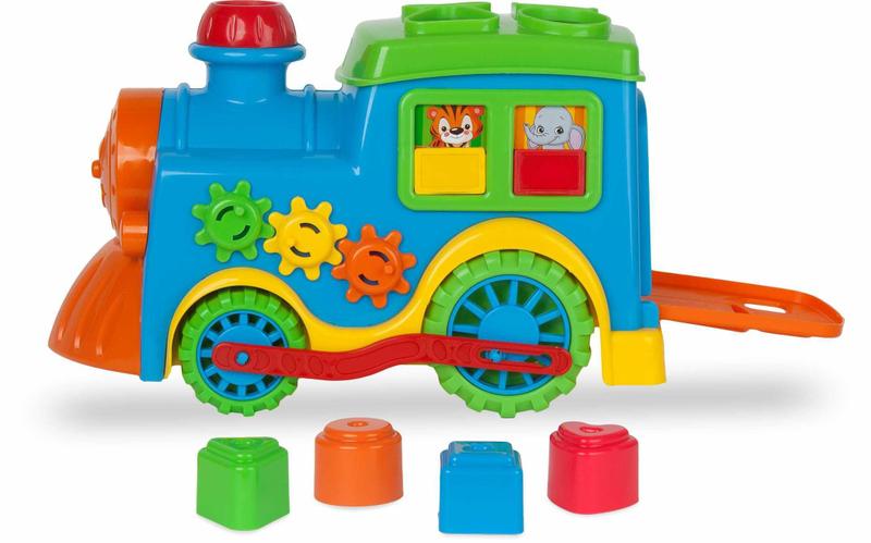 Imagem de Trenzinho Colorido Didático Peças Encaixe Presente Brinquedo