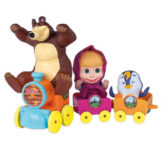 Imagem de Trenzinho Da Masha Com 3 Bonecos - Cotiplás