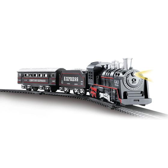 Imagem de Trenzinho Elétrico Clássico Ferrorama Maquina Locomotiva Trem Com Luz e Vagões Brinquedo