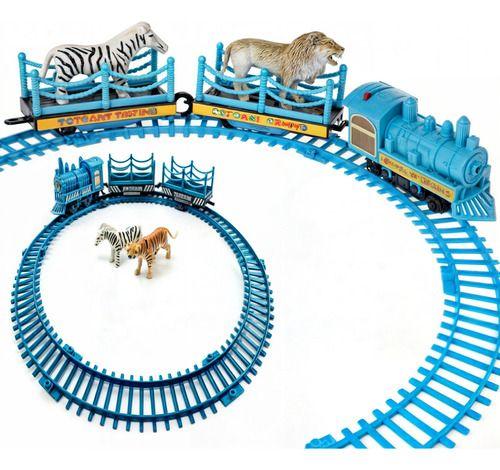 Imagem de Trenzinho Pista Trilho Trem Elétrico Ferrorama Com Animais