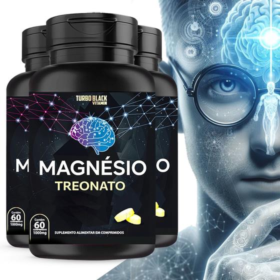 Treonato De Magnésio Puro Premium 1000 Mg - Kit 03 Unidades Menor preço em Treonato De Magnésio Puro Premium 1000 Mg - Kit 03 Unidades