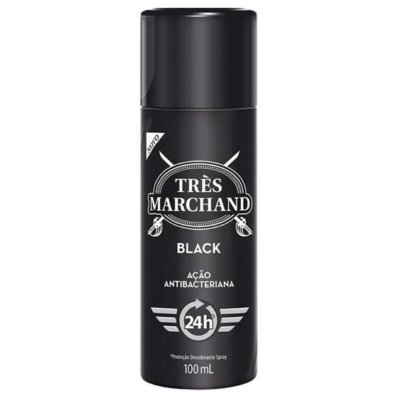 Imagem de Três marchand desodorante spray black com 100ml