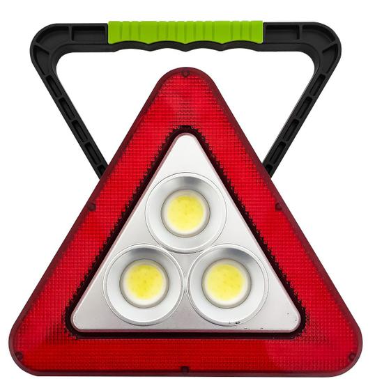 Imagem de Triangulo Carro Transito Led Luz Iluminação Sinalizador Segurança Lanterna LED Recarregável Painel Solar Alerta Veicular