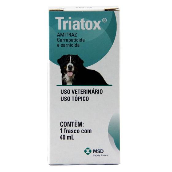 Imagem de Triatox Pet 40ml MSD Sarnicida e Carrapaticida Cães