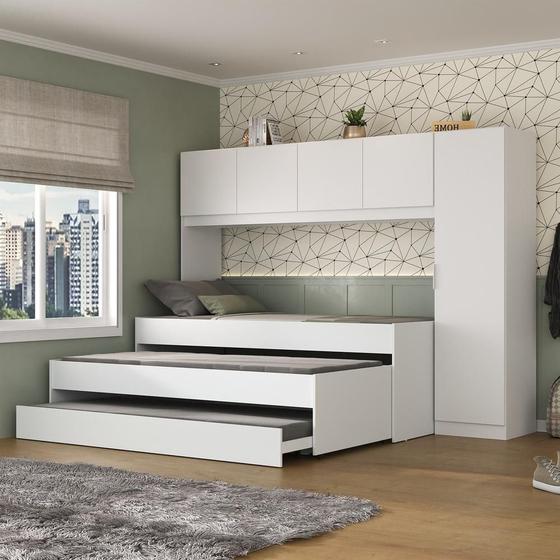 Tricama de Solteiro com Guarda Roupa Dublin Multimóveis MP4034 Branca é boa?