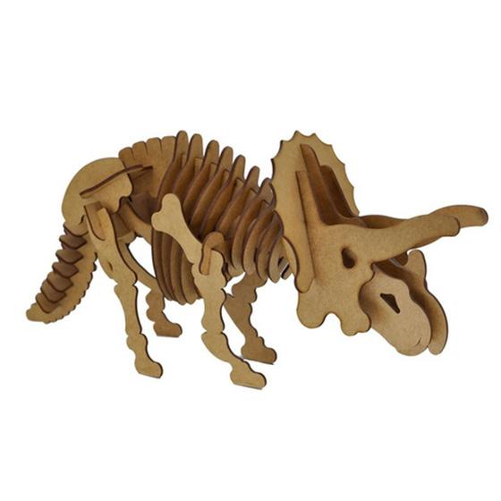 Imagem de Triceratops. Quebra Cabeça 3d. Miniatura Em Mdf