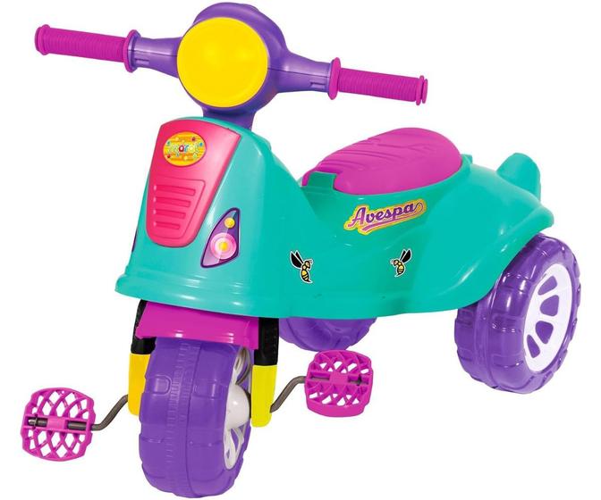 Imagem de Triciclo Avespa Basic Infantil com Pedal e Buzina Motoca de Passeio Maral Brinquedos Crianças 24 m+