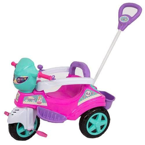 Imagem de Triciclo Baby City Pedal E Empurrador Menina Rosa - Maral