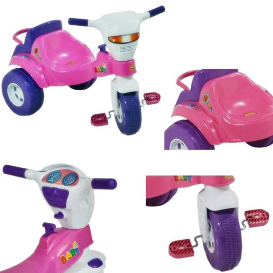 Imagem de Triciclo Bebê multifuncional Magic Toys Tico-Tico Baby Rosa.