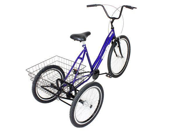 Triciclo bicicleta 3 rodas twice azul completo - freio a disco - Dream ...
