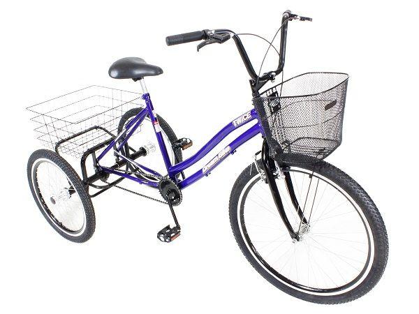 Imagem de Triciclo bicicleta lazer aro 26 azul v- brake