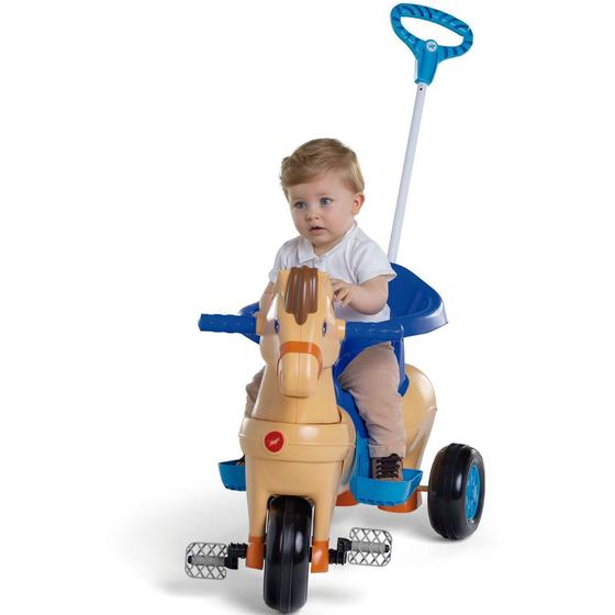 Imagem de Triciclo Calesita para Meninos Cavalinho Poto com Empurrador
