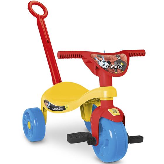 Imagem de Triciclo Com Haste Super Heróis Infantil Passeio A Pedal 0633 Colorido - Samba Toys