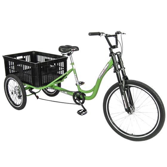 Imagem de Triciclo De Carga P/ 150kg Multiuso Caixa Vazada Verde
