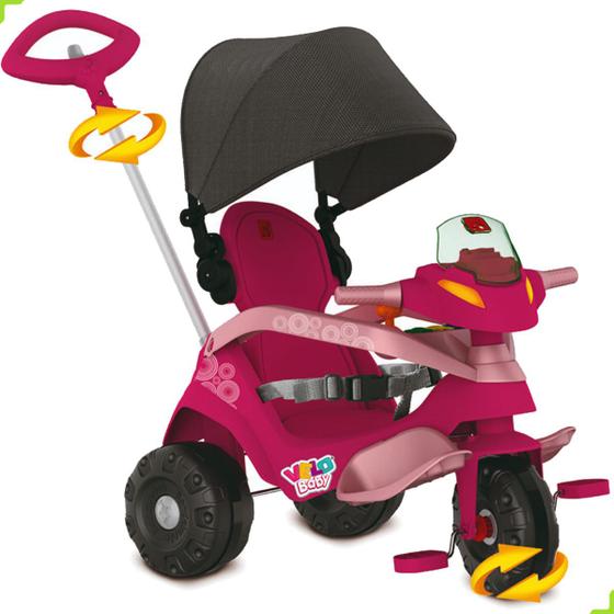 Imagem de Triciclo De Passeio E Pedal Velobaby Reclinável Com Capo 337 lindo