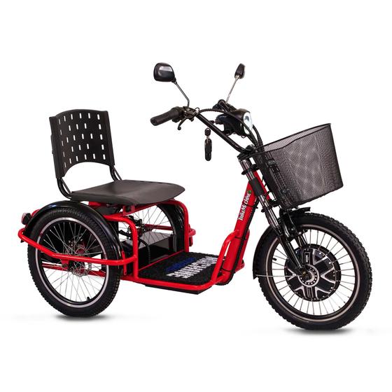 Imagem de Triciclo Elétrico Machine Force 800W com Ré, Farol, Alarme e Cestinho
