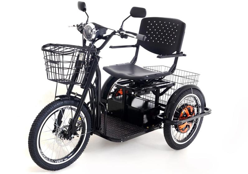Triciclo Elétrico Preto Com Motor Duplo Traseiro 1600w  é boa?
