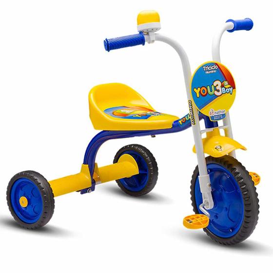 Imagem de Triciclo Infantil - Aro 5 - You 3 Boy - Amarelo e Azul - Nathor