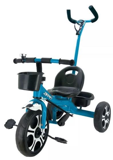 Imagem de Triciclo Infantil Azul Com Empurrador Velotrol - Zippy Toys