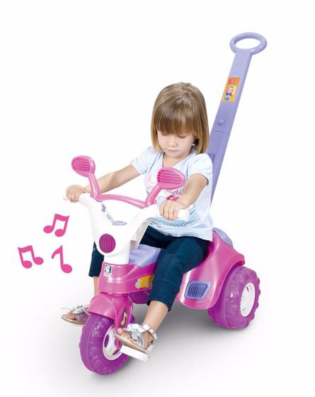 Triciclo Baby City Moto Infantil Menino Com Pedal Empurrador em Promoção na  Americanas