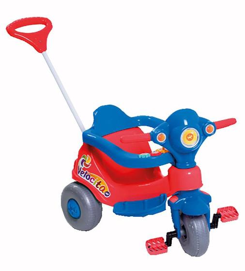 Imagem de Triciclo Infantil com Haste Direcionável Velocita - Vermelho - Calesita