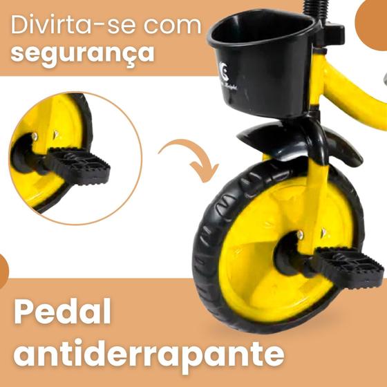 Triciclo Infantil com Pedal 3 Rodas Passeio Cestinha Andador Motoca - Atentu