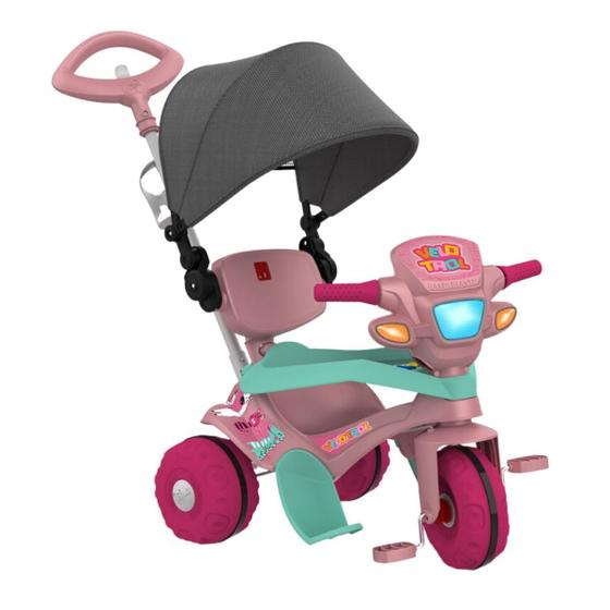 Imagem de Triciclo infantil decorado velotrol de capota passeio haste