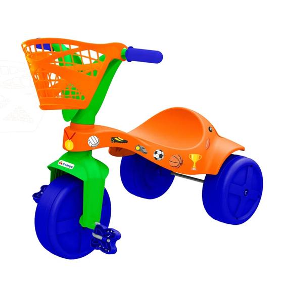 Imagem de Triciclo Infantil Esportes com Cestinha para Brinquedos e Colantes para Crianças a Partir de 2 Anos Xalingo -  07252