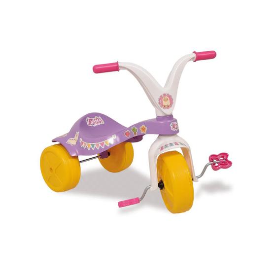 Imagem de Triciclo Infantil Lhama com Adesivos Lilás e Branco Xalingo - 0739.8