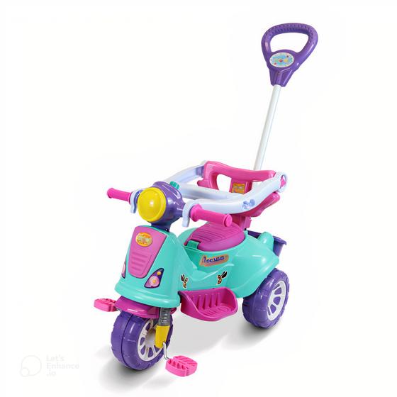 Triciclo Infantil Maral Avespa 2 em 1 Passeio e Pedal - Rosa