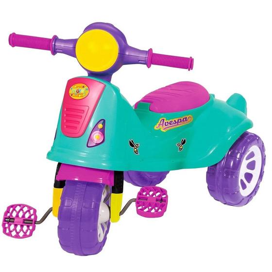 Triciclo Infantil Maral Avespa 2 em 1 Passeio e Pedal - Rosa