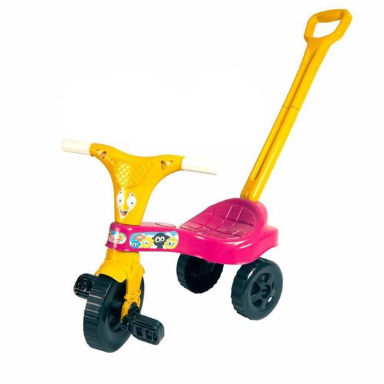 Imagem de Triciclo Infantil Motika Rosa Com Haste - Lugo MRLE57 - Lugo Brinquedos