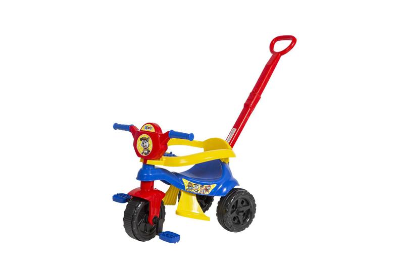 Imagem de Triciclo Infantil Motoca Haste Proteção Velotrol Bebê Azul
