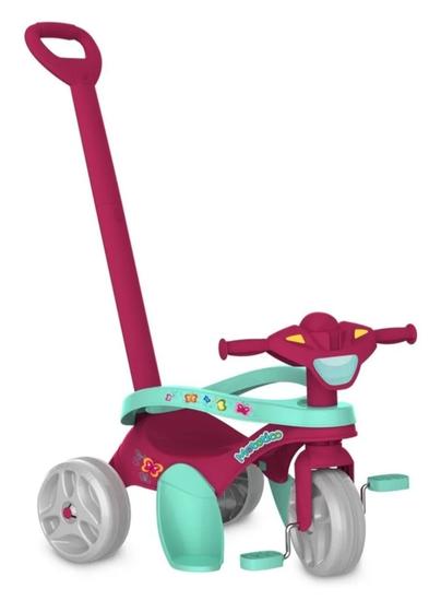 Imagem de Triciclo Infantil Mototico com Empurrador - Bandeirante Rosa Menina