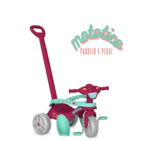 Imagem de Triciclo Infantil Mototico com Empurrador - Bandeirante