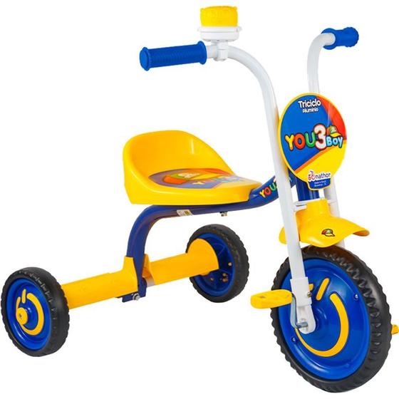 Imagem de Triciclo Infantil Nathor You 3 Boy - Azul/Amarelo