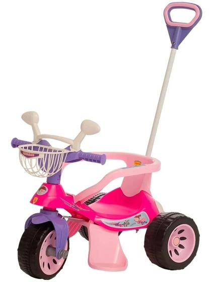 Triciclo Infantil com Empurrador Motoca Passeio Bebê Azul no Shoptime