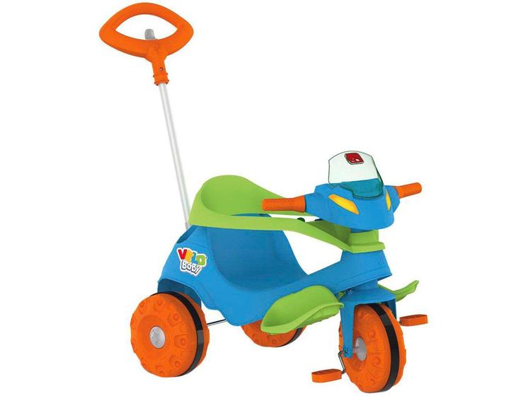 Imagem de Triciclo Infantil Passeio e Pedal Velobaby - com Empurrador Bandeirante