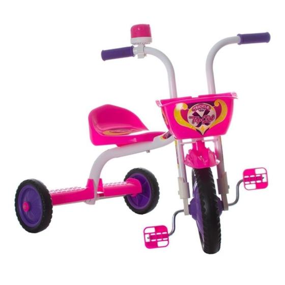 Imagem de Triciclo Infantil Ultra Bikes Top Girl Rosa e Branco TUJ-04BCRS