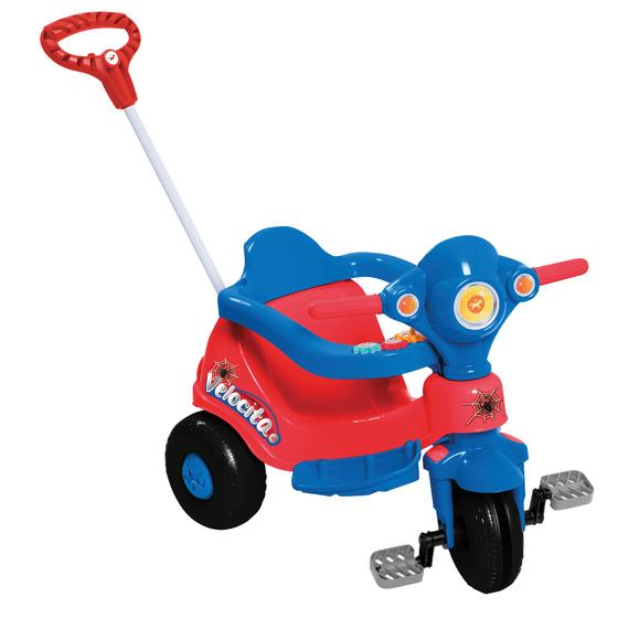 Imagem de Triciclo Infantil Velocita Vermelho 2 em 1 Passeio Pedal com Buzina Proteção Para Menina Menino +12m