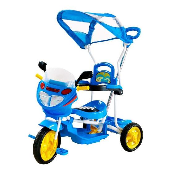 Imagem de Triciclo Motoca Azul Passeio Divertido Som e Luz DM Toys