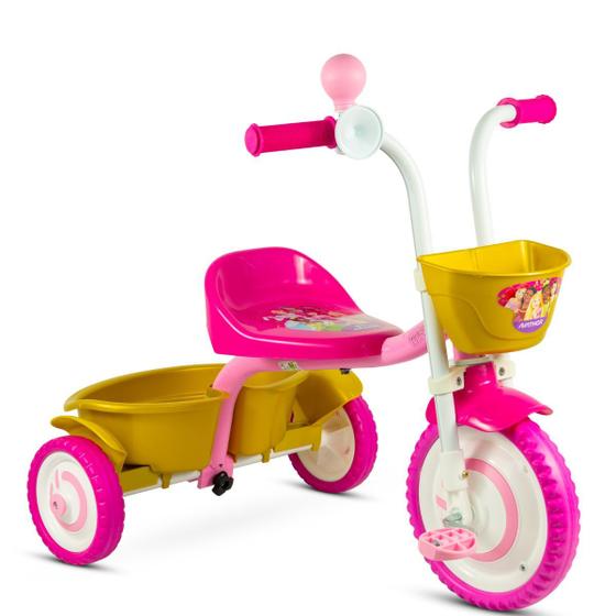 Imagem de Triciclo Motoca Infantil Feminino Princesas Nathor Rosa